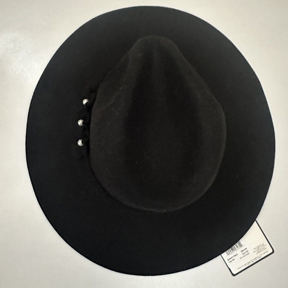 LAUNDRY BY SHELLI SEGAL Womens Black Wide Brim Hat Wool Nomad Boho One Size New - Picture 3 of 6